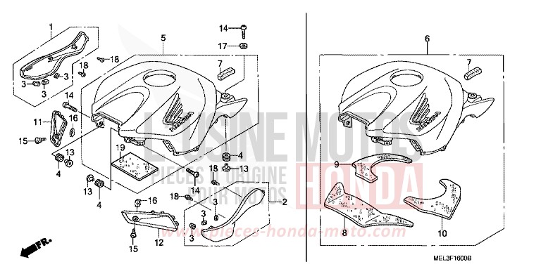 PROTECTEUR SUP. de CBR1000RR "Fireblade" IRON NAIL SILVER METALLIC-U (NH167EA) 2006